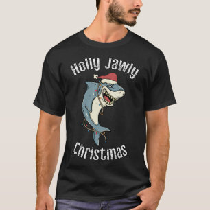 Holly Jawly Christmas Funny Santa Shark Xmas Shark T-Shirt