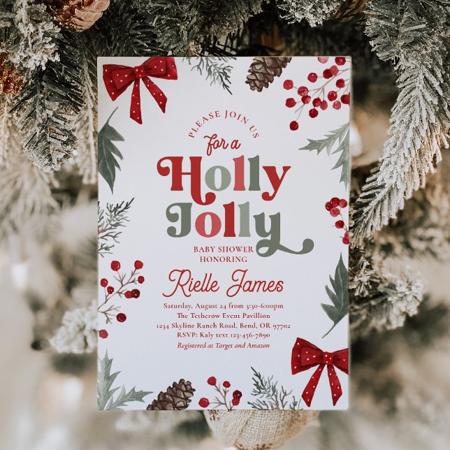 Holly Jolly Baby Shower Invitation (Creator Uploaded)