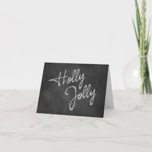 Holly Jolly Chalkboard Holiday Card