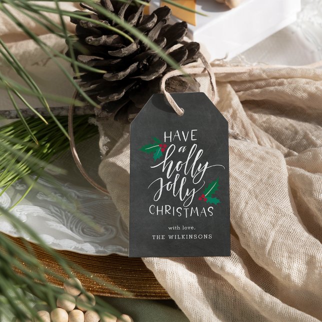 Holly Jolly | Chalkboard Holiday Gift Tags (Creator Uploaded)