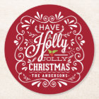 Holly Jolly Christmas Chalkboard Holiday Party Red