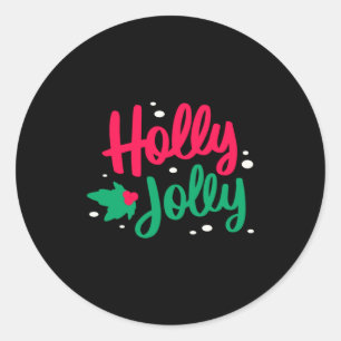 Holly Jolly Christmas Classic Round Sticker