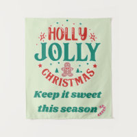 Holly Jolly Christmas Cute Gingerbread Man Retro