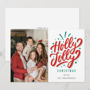 Holly Jolly Christmas Family Photo Holiday Card