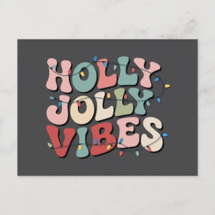 Holly Jolly Christmas Gift Family Xmas Holiday  Postcard