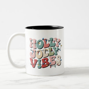 Holly Jolly Christmas Gift Family Xmas Holiday Two-Tone Coffee Mug
