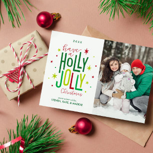 Holly Jolly Christmas Holiday Card