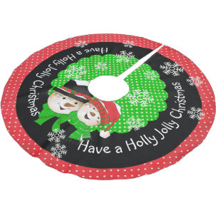 Holly Jolly Christmas Holiday Tree Skirt