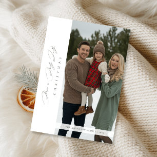 Holly Jolly Christmas Minimalist Family Photo Holiday Card