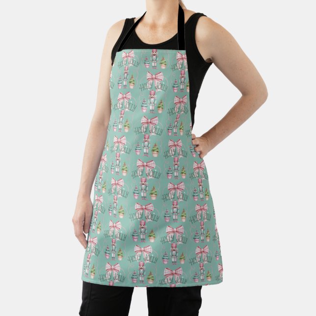 Holly Jolly Christmas Nutcracker Coquette Preppy Apron (Insitu)