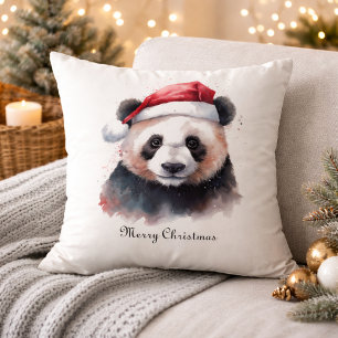 Holly Jolly Christmas Panda, custom Cushion
