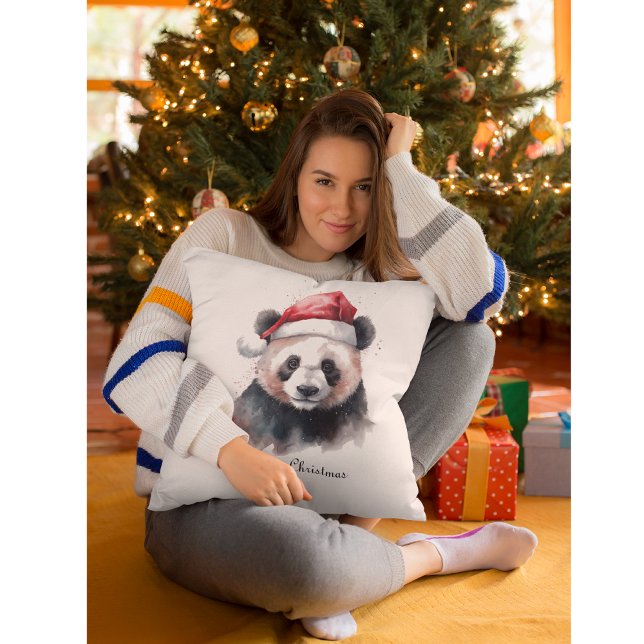Holly Jolly Christmas Panda, custom Cushion (Creator Uploaded)