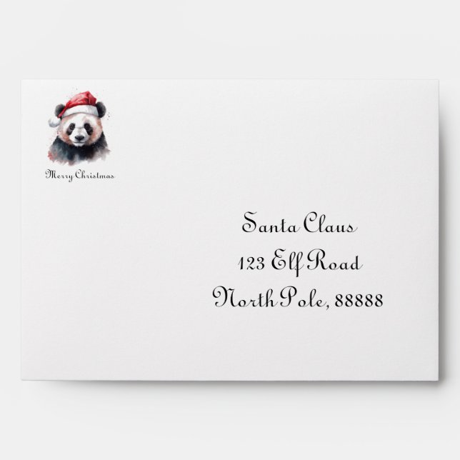 Holly Jolly Christmas Panda, custom Envelope (Front)