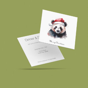 Holly Jolly Christmas Panda, custom Invitation