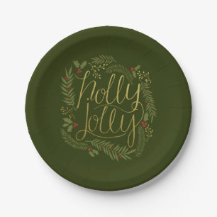 Holly Jolly Christmas Paper Plates
