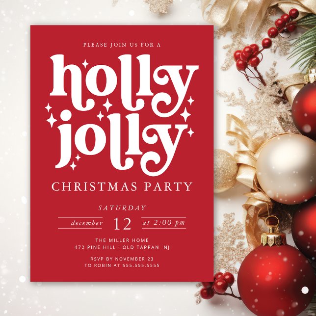 Holly Jolly Christmas Party Invitation (Creator Uploaded)