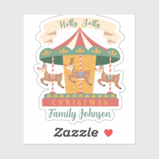 Holly Jolly Christmas Reindeer Carousel Holiday
