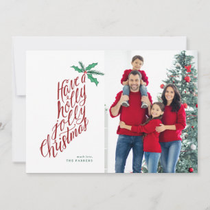 Holly Jolly Christmas stocking hand-lettered 