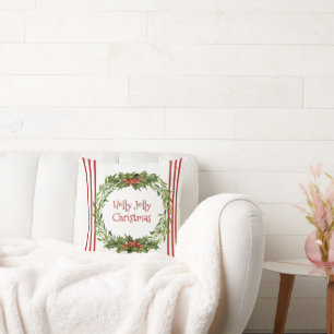 Holly Jolly - Christmas Throw Pillow