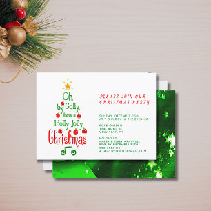 Holly Jolly Christmas Typography Classic Song Invitation