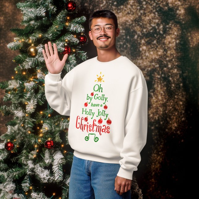 Holly Jolly Christmas Typography Classic Song Sweatshirt (Holly Jolly Christmas Typography Classic Song sweatshirt)