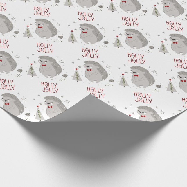 Holly Jolly Christmas Wrapping Paper (Corner)