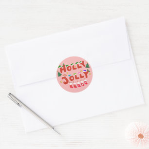 Holly Jolly Classic Round Sticker