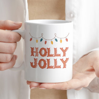 Holly Jolly Coffee Tea Christmas Winter Xmas Coffee Mug