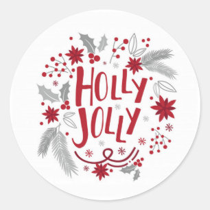Holly Jolly Customisable Christmas Stickers