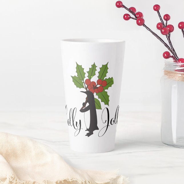 Holly Jolly Cute Funny Penguin Christmas Latte Mug (Creator Uploaded)