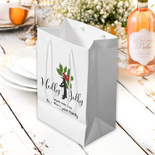 Holly Jolly Cute Funny Penguin Christmas Medium Gift Bag