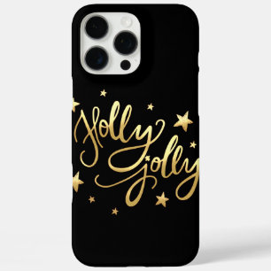 Holly Jolly Elegant Gold Faux Foil Script iPhone 16 Pro Max Case