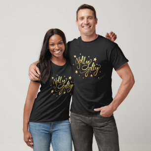 Holly Jolly   Elegant Gold Faux Foil Script T-Shirt