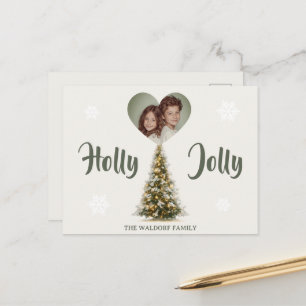Holly Jolly Family Photo Custom Holiday Card