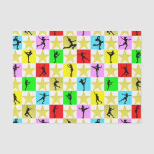 HOLLY JOLLY FIGURE SKATER CHRISTMAS DESIGN TISSUE PAPER
