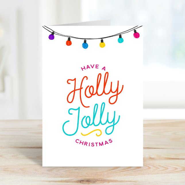 Holly Jolly | Folded Holiday Photo Greeting Card (Creator Uploaded)