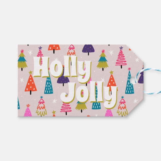 Holly Jolly Gift Tag (Front (Horizontal))