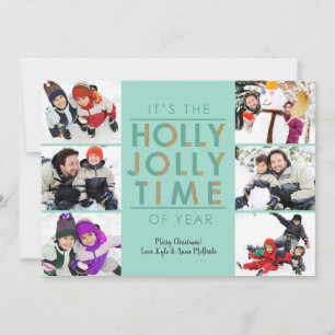 Holly Jolly Glitter 6 PH   Christmas Photo Card