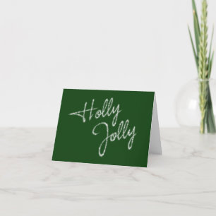 Holly Jolly Green Holiday Card