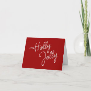 Holly Jolly Holiday Card in red