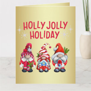 Holly Jolly Holiday Gnomes    Card