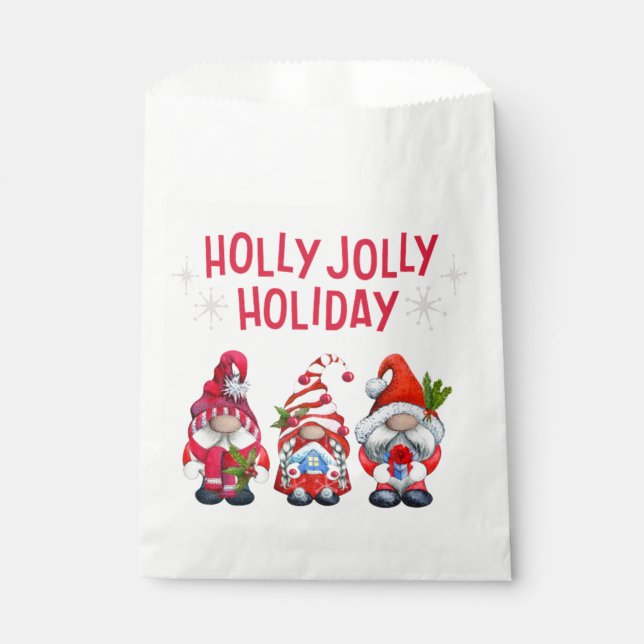 Holly Jolly Holiday Gnomes    Favour Bags (Front)