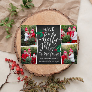 Holly Jolly Holiday Photo Collage Card