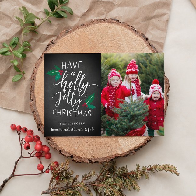 Holly Jolly | Holiday Photo Collage Card (Creator Uploaded)