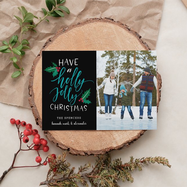 Holly Jolly | Holiday Photo Collage Card (Creator Uploaded)