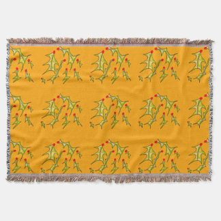 Holly Jolly Leaves Christmas Blanket