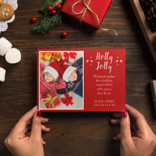 Holly Jolly Nordic Reindeer Holiday Photo Card