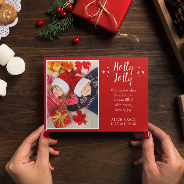 Holly Jolly Nordic Reindeer Holiday Photo Card (Creator Uploaded)