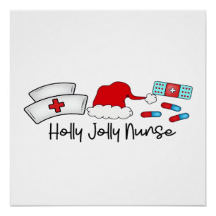 Holly Jolly Nurse, Halloween Classic T-Shirt Poster