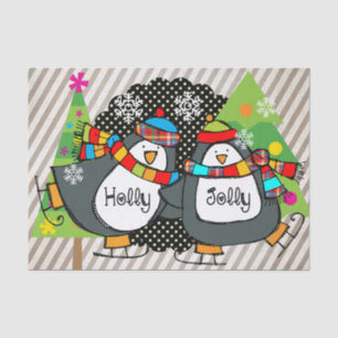 Holly Jolly Penguins Tissue Paper